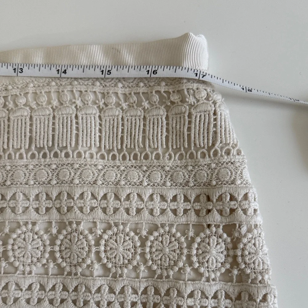 Tommy Hilfiger Cream Crochet Lace Mini Skirt |Preppy Coastal - Picture 15 of 16